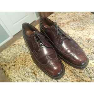 Johnston and Murphy Burgundy Mens Dress Shoes 9 Oxford Wingtip 75483